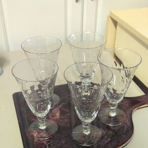 Elegant CRYSTAL champagne Flute Set of Five